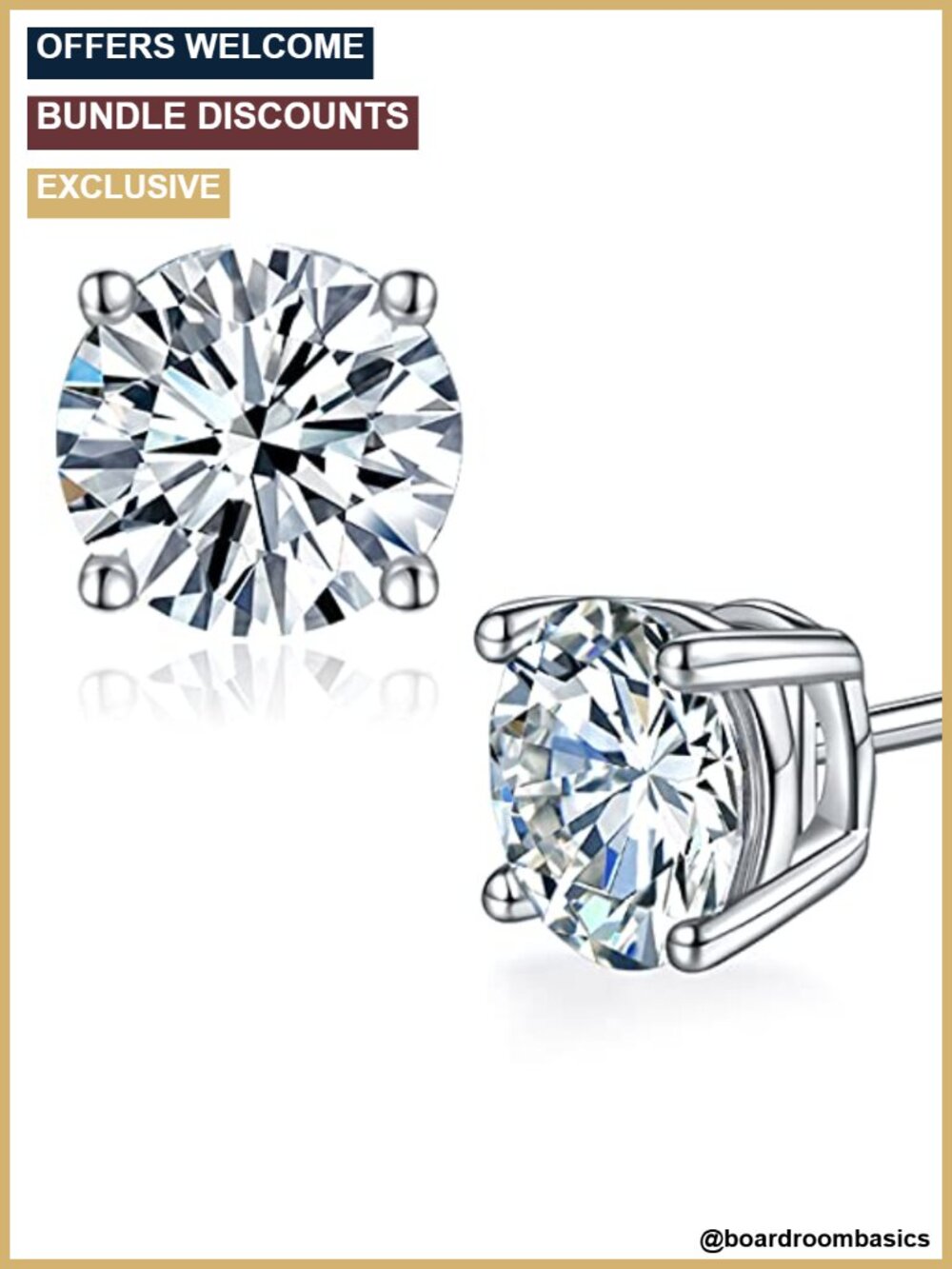 Moissanite Stud Earrings Sterling Silver 925 Engagement Gift for Women
